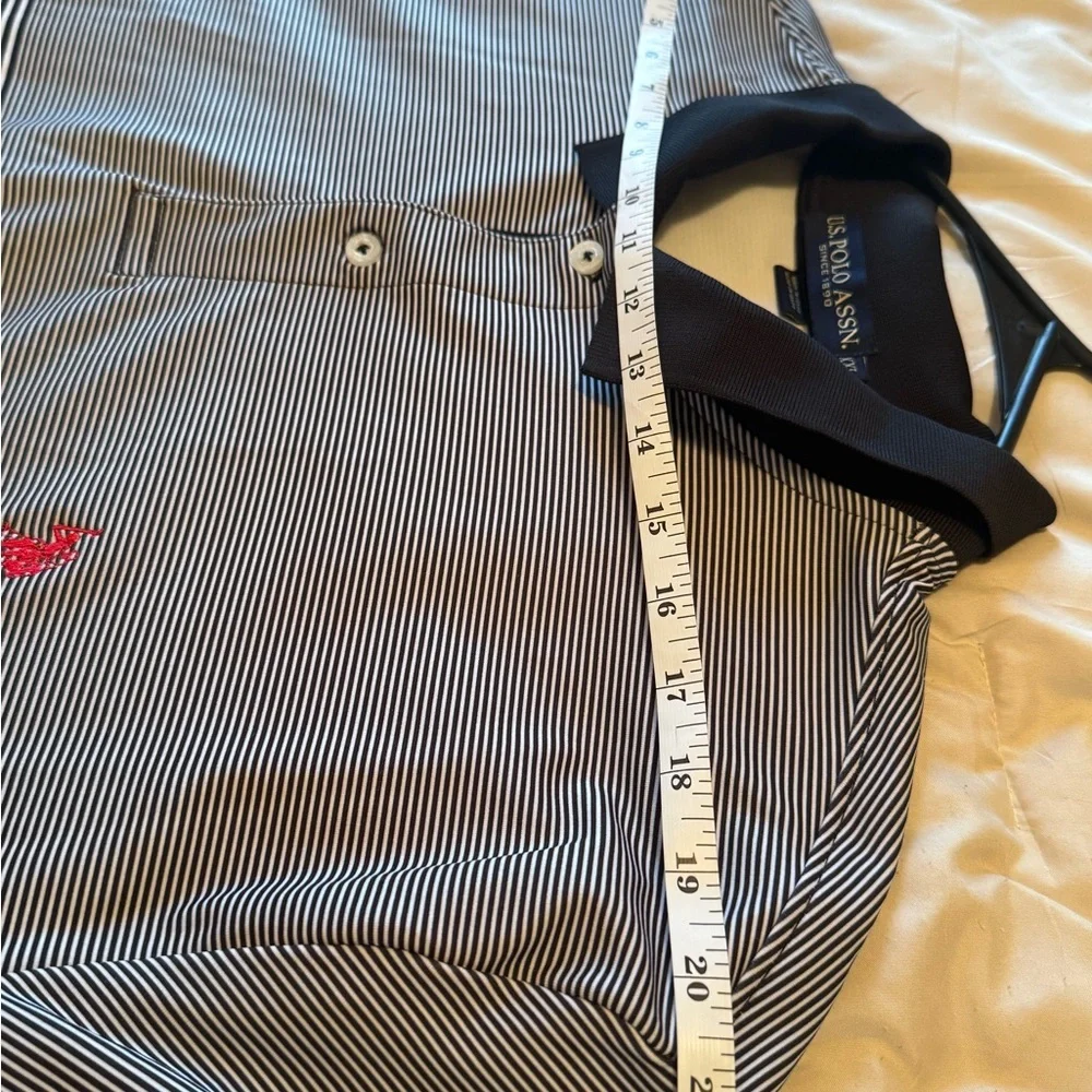 U.S. Polo Assn. Men's Polo Shirt - Black and White Stripes - Picture 6 of 7